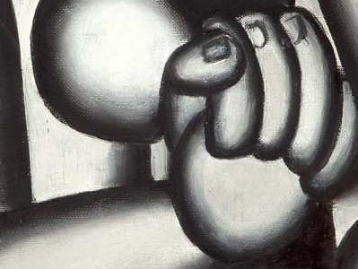 Фрагмент Femme sur fond rouge femme assise