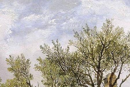 Фрагмент Ferme avec paysanne et animaux