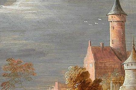 Фрагмент Figures in a landscape with a castle beyond