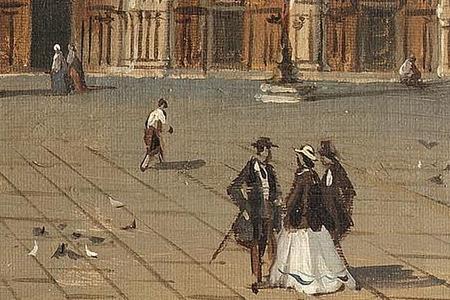 Фрагмент Figures in St Marks Square Venice