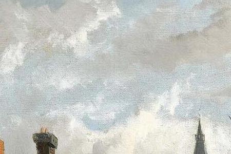 Фрагмент FIGURES IN THE SUNLIT STREETS OF A DUTCH TOWN