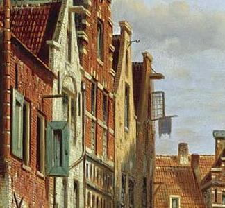 Фрагмент FIGURES IN THE SUNLIT STREETS OF A DUTCH TOWN