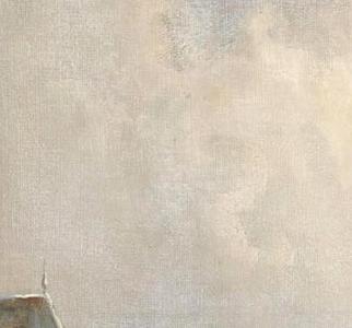 Фрагмент FIGURES ON THE ICE IN A WINTRY DUTCH TOWN