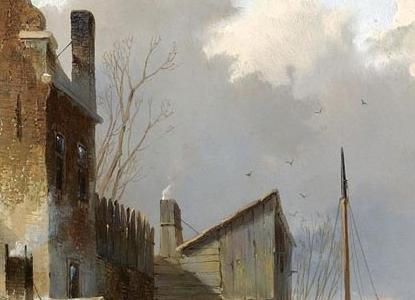 Фрагмент FIGURES ON THE ICE UNLOADING A SLEDGE