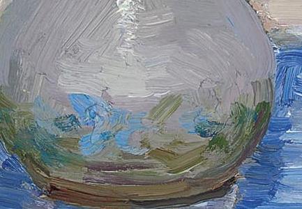 Фрагмент Fleurs des champs sur une nappe carreaux bleue et blanche