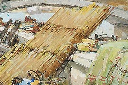 Фрагмент Flower market on the Seine