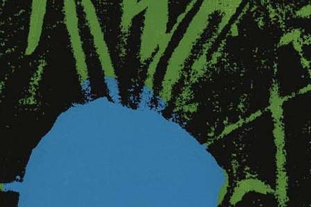 Фрагмент FLOWERS два голубых, оранж и темно сиреневый