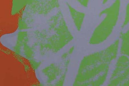 Фрагмент FLOWERS два грязно желтых, грязно розовый и грязно бордовый