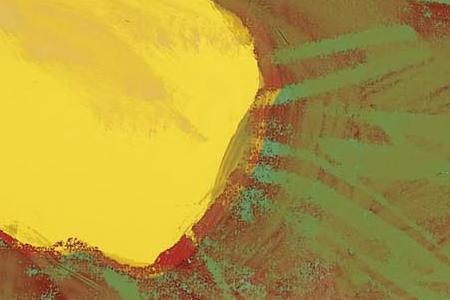 Фрагмент FLOWERS два желтых, сиреневый и бордо