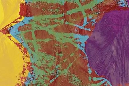 Фрагмент FLOWERS два желтых, сиреневый и бордо