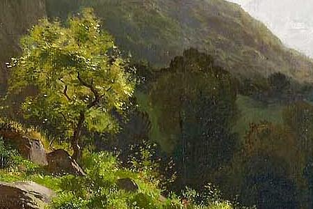 Фрагмент GOATHERD WITH FLOCK AT THE LAKESIDE