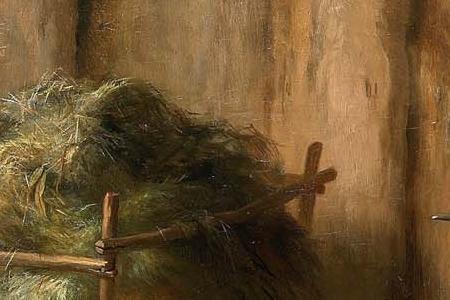 Фрагмент Goats and chickens in an interior