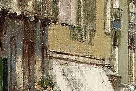 Фрагмент Gondolas at the entrance to the Grand Canal