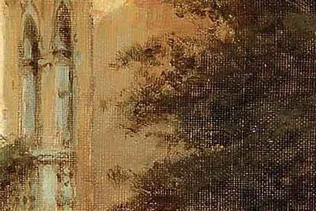 Фрагмент Gondolas on a canal Venice