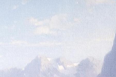 Фрагмент Горное озеро. 1856