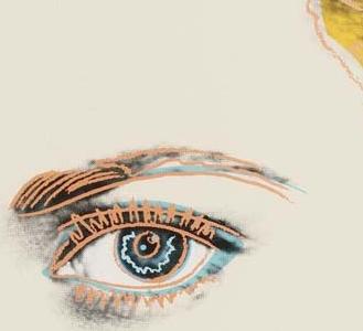 Фрагмент GRACE KELLY портрет на голубом фоне