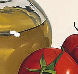 Фрагмент Графин с маслом и подидорами