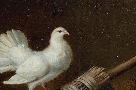 Фрагмент Hen and chicks in a barn