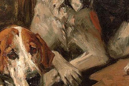 Фрагмент Hounds and a Terrier in a Stable