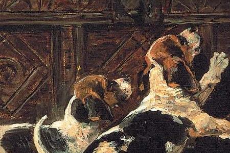 Фрагмент Hounds and Puppies in an Interior