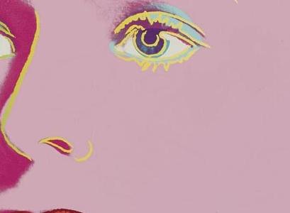 Фрагмент INGRID BERGMAN WITH HAT пурпурный фон синяя шляпа