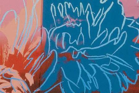 Фрагмент KIKU розовый, голубой, синий