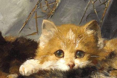 Фрагмент Kittens in a Basket