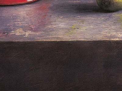 Фрагмент Красная металическая посуда II c лимоном