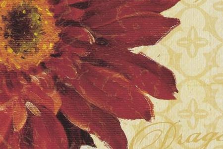 Фрагмент Красная птица в желтых тонах 2