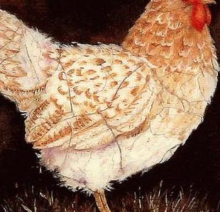 Фрагмент Курочка в серо-голубом