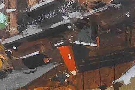 Фрагмент La Porte Saint Denis le soir Paris