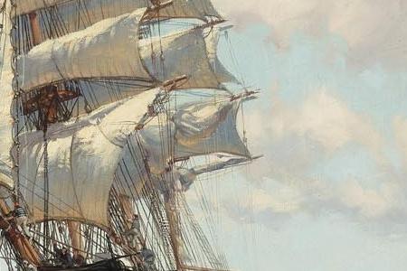 Фрагмент LAND HO THE CLIPPER SHIP NORTH AMERICA