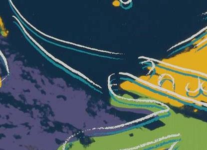 Фрагмент Лягушка темно синий