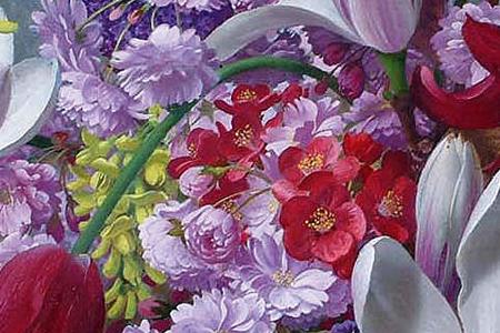 Фрагмент Magnolias Apple Blossom Lilac and Tulipsard