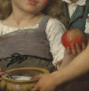 Фрагмент Мальчик и девочка за завтраком