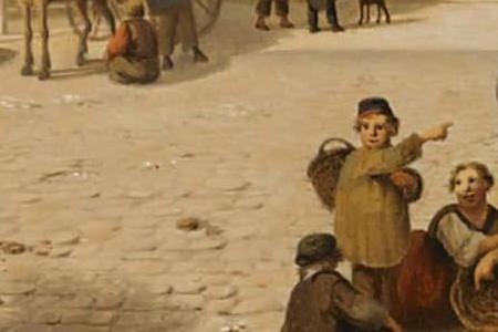 Фрагмент MANY FIGURES IN A DUTCH TOWN