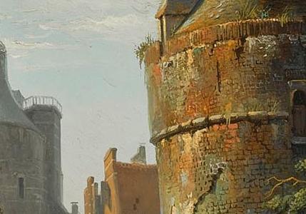 Фрагмент MANY FIGURES ON A MARKET IN A DUTCH TOWN