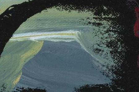 Фрагмент MAO с мазками кисти на бирюзовом