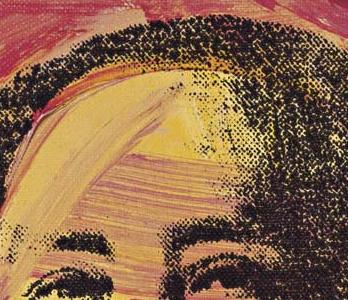 Фрагмент MAO с мазками кисти  на темно розовом