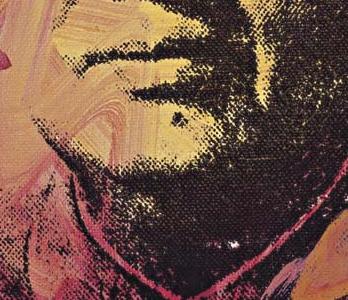 Фрагмент MAO с мазками кисти  на темно розовом