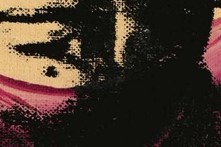 Фрагмент MAO с мазками кисти  на ярко желтом