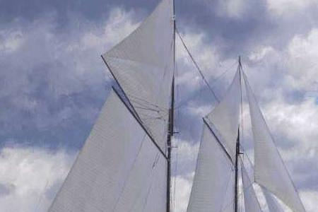 Фрагмент Meteor racing Waterwitch and Germania off Norris Castle, Isle of Wight