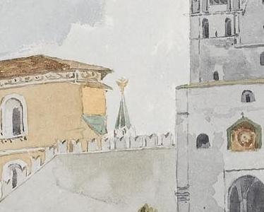 Фрагмент Moscow Kremlin the Kremlin from the Moskoretsky Bridge and the Trinity Gate