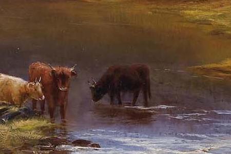 Фрагмент MOUNTAIN LANDSCAPE WITH COWS, 1888