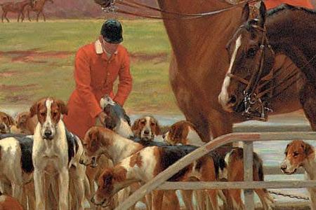 Фрагмент Mr Edward Lycett Green and the York and Ainsty Hounds on the Ferry at Newby