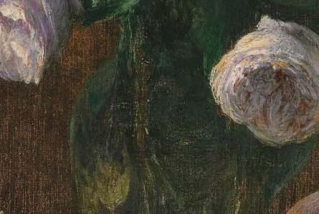 Фрагмент Натбрморт цветы и фрукты