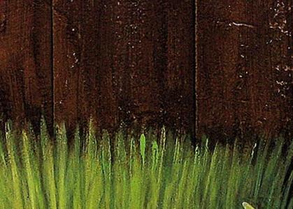 Фрагмент Натюрморт белый с красной кружкой и травкой