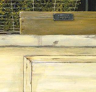 Фрагмент Натюрморт с корзиной цветов и банкой