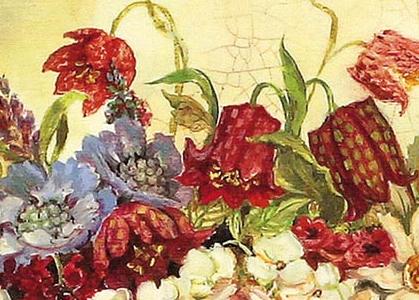 Фрагмент Натюрморт с цветами и книгой