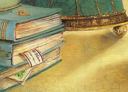 Фрагмент Натюрморт с цветами и книгой